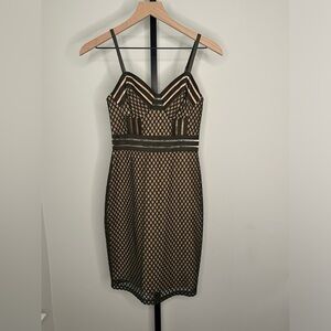 Guess Black and Tan Mini Dress